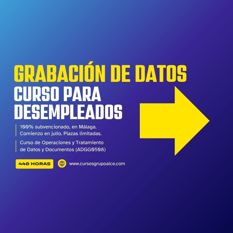 CURSO GRABACIÓN DE DATOS GRUPO ALCE